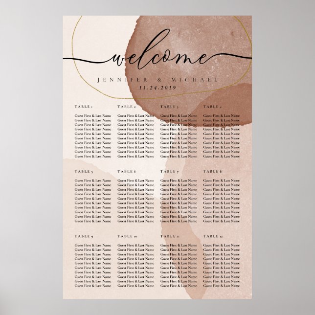 Terracotta Boho Beach Wedding welcome Poster (Front)