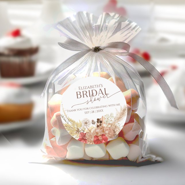 Terracotta Boho Bridal Shower thank you Sticker (Creator Uploaded)