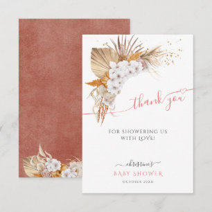 Terracotta Boho Chic Baby Shower Thank You Card
