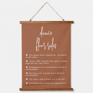 Terracotta Boho Dance Floor Rules sign  Hanging Tapestry