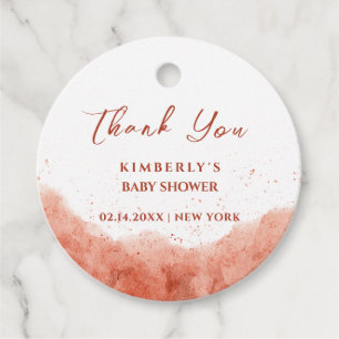 Terracotta Boho Desert Baby Shower Thank You Favour Tags