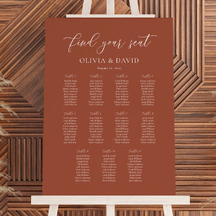 Terracotta Boho Elegant 11 table Seating Chart