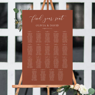 Terracotta Boho Elegant 19 tables Seating Chart