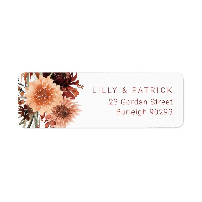 Terracotta Boho Fall Summer Return Address Wedding (Front)