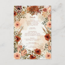 Terracotta Boho Floral Autumn Rustic Elegant