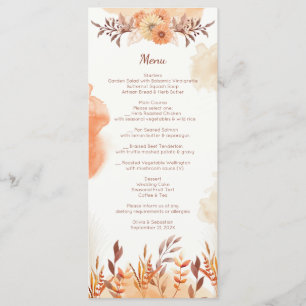 Terracotta Boho Floral Autumn Rustic Elegant Menu
