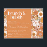 Terracotta Boho Floral Brunch Bubbly Bridal Shower Postcard<br><div class="desc">Terracotta Boho Floral Brunch Bubbly Bridal Shower Postcard Invitation</div>