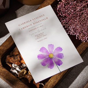 Terracotta Boho Floral Daisy Wedding Invitation