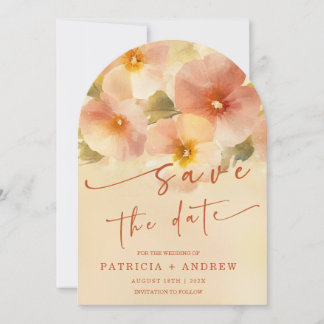 Terracotta Boho Floral Save The Date Invitation