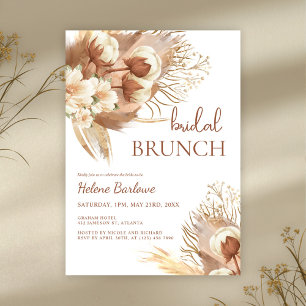 Terracotta Boho Floral Watercolor Bridal Shower Invitation