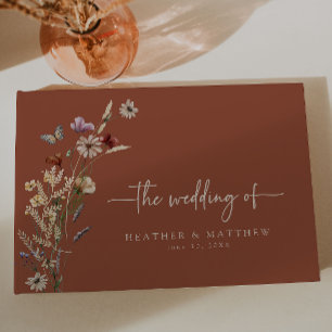 Terracotta Boho Floral Wedding Guest Book