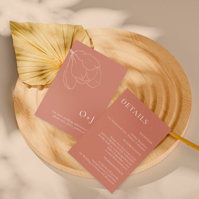 Terracotta Boho floral Wedding Insert card (Creator Uploaded)