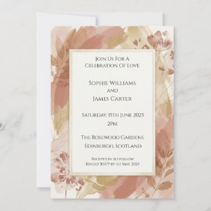 Terracotta Boho Floral Wedding Invitation