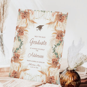 Terracotta Boho Graduation Address Sign