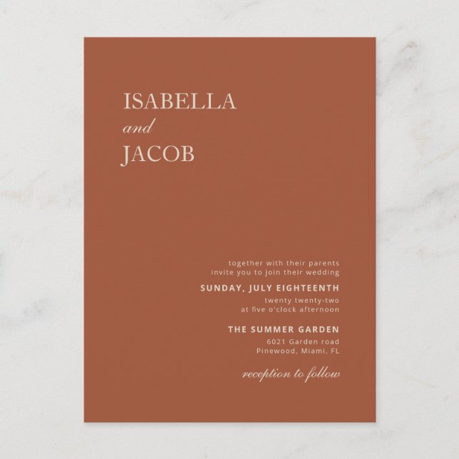 Terracotta Boho Invitation Postcard (Front)