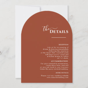 Terracotta Boho Itinerary, Rust Wedding Program Invitation