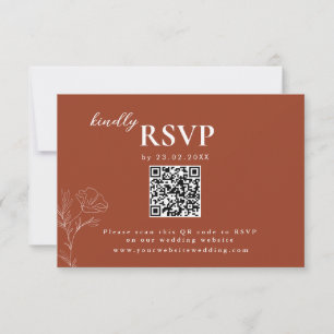 Terracotta Boho Itinerary, Rust Wedding rsvp Card