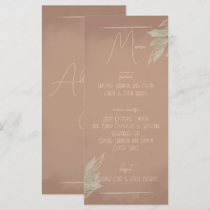 Terracotta Boho Minimalist Wedding Menu