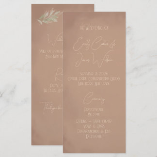 Terracotta Boho Minimalist Wedding Programme