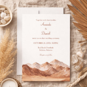 Terracotta Boho Mountain Southwest Wedding  Invitation