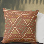 Terracotta Boho Mud Cloth Pattern  Cushion<br><div class="desc">Modern home decor pattern with ethnic motifs. Trendy bohemian interior print. Zig zag arrow design.</div>