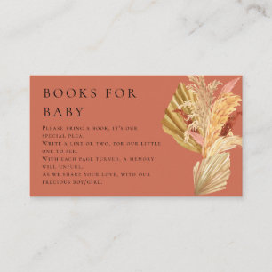  terracotta Boho pampas grass Books for Baby Enclosure Card
