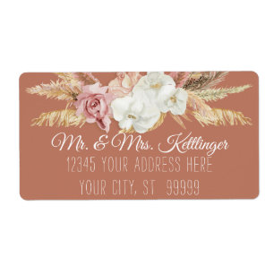 Terracotta Boho Pampas Palm Blush Floral Greenery