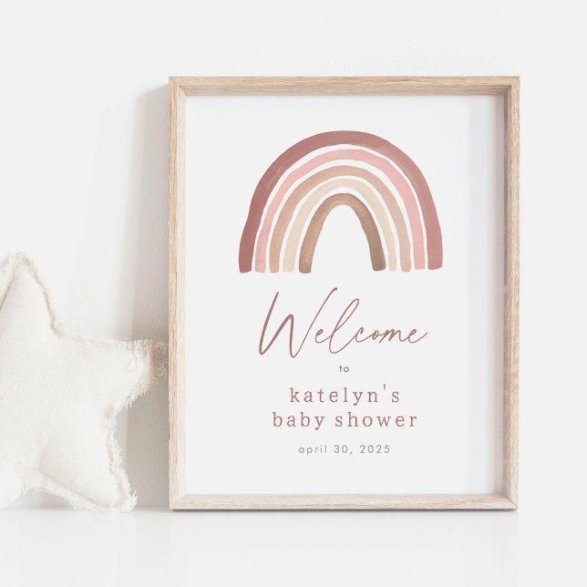 Terracotta Boho Rainbow Baby Shower Welcome Sign (Creator Uploaded)