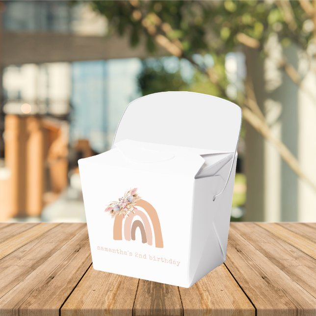 Terracotta Boho Rainbow Pampas Grass Birthday Favour Box (Creator Uploaded)