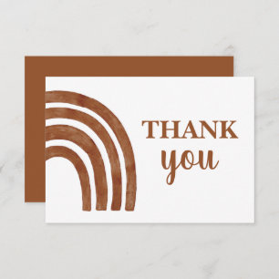 Terracotta Boho Rainbow thank you Note Card