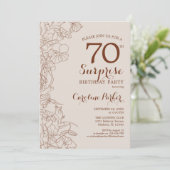 Terracotta Boho Surprise 70th Birthday Party Invitation (Standing Front)