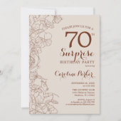 Terracotta Boho Surprise 70th Birthday Party Invitation (Front)