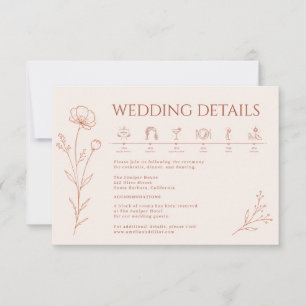 Terracotta Boho Wedding Details Card