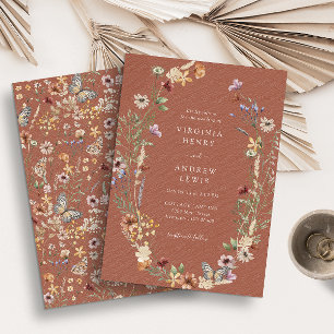 Terracotta Boho Wedding Invitation