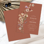 Terracotta Boho Wedding Invitation<br><div class="desc">Elegant and romantic,  this beautiful colour palette of tan,  brown,  rust,  terracotta,  and burnt orange is the trending theme for this year's weddings. Rustic dried grass,  beautiful flowers,  and vintage wildflowers are stunning details for your modern boho-chic wedding. Find matching items in the Terracotta Boho Wildflower Collection.</div>