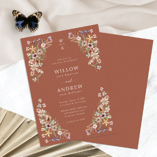Terracotta Boho Wedding Invitation