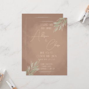 Terracotta Boho Wedding Invitation with Minimalist