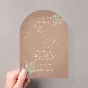 Terracotta Boho Wedding Invitation with Minimalist