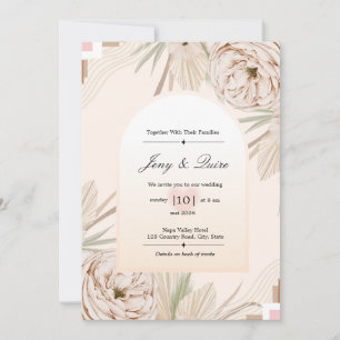 Terracotta Boho Wedding Sage Green Invitation