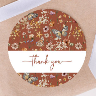 Terracotta Boho Wildflower Baby Shower Sticker