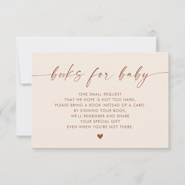 Terracotta Books for Baby Insert | Gender Neutral  Invitation (Front)