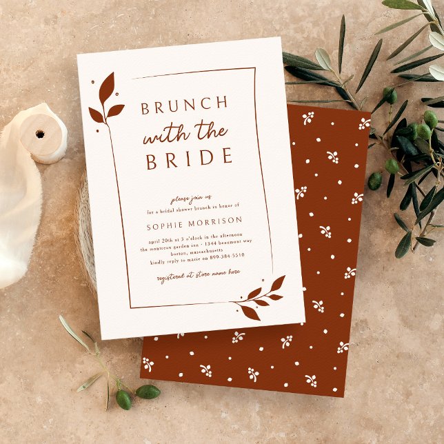 Terracotta Botanical Brunch Bride Bridal Shower Invitation (Creator Uploaded)