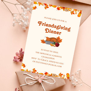 terracotta botanical fall tones Friendsgiving Invitation