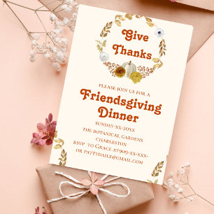  terracotta botanical fall tones   Friendsgiving  Invitation