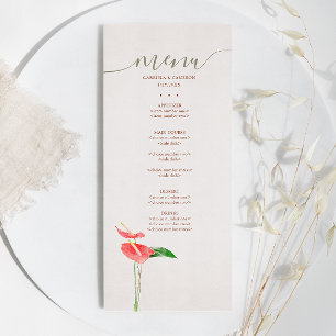 Terracotta Botanical Watercolor Laceleaf Wedding Menu