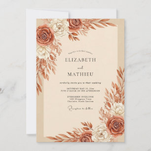 Terracotta Bountiful Autumnal Wedding Invitation