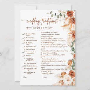 Terracotta Bright Floral Wedding Traditions Game
