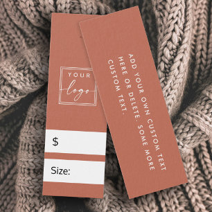 Terracotta brown DIY price hang tag with add logo