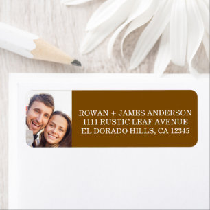 Terracotta Brown Elegant Return Address Label