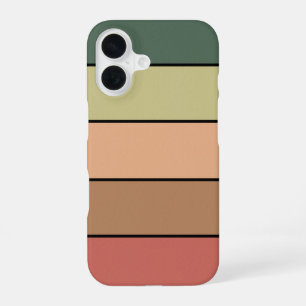 Terracotta Brown Green Black On Watercolor Paper iPhone 16 Case